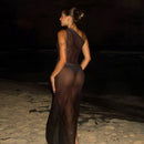 Midnight Bloom One - Shoulder Mesh Dress - Cinderella