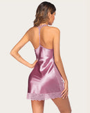 Plus Size Lingerie Satin Lace Nightgown - Cinderella