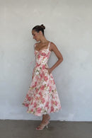 Rosalia Midi Sundress - Pink Peony