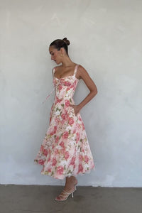 Rosalia Midi Sundress - Pink Peony