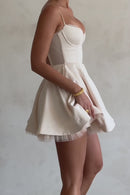 Madeline Ballerina Mini Dress - Vintage Cream