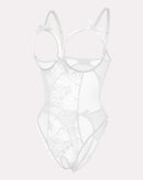 Red Heart Print Lace One Piece Mini Bodysuit - Cinderella
