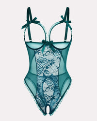Red Heart Print Lace One Piece Mini Bodysuit - Cinderella