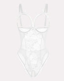 Red Heart Print Lace One Piece Mini Bodysuit - Cinderella
