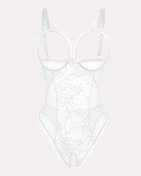 Red Heart Print Lace One Piece Mini Bodysuit - Cinderella