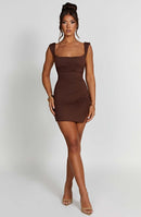 Ria Mini Dress - Chocolate - Cinderella