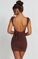 Ria Mini Dress - Chocolate - Cinderella