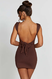 Ria Mini Dress - Chocolate - Cinderella