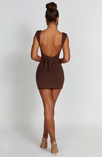 Ria Mini Dress - Chocolate - Cinderella