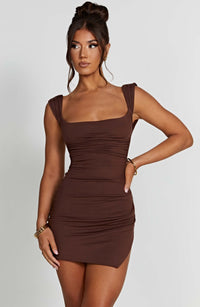 Ria Mini Dress - Chocolate - Cinderella