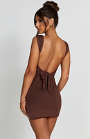 Ria Mini Dress - Chocolate - Cinderella
