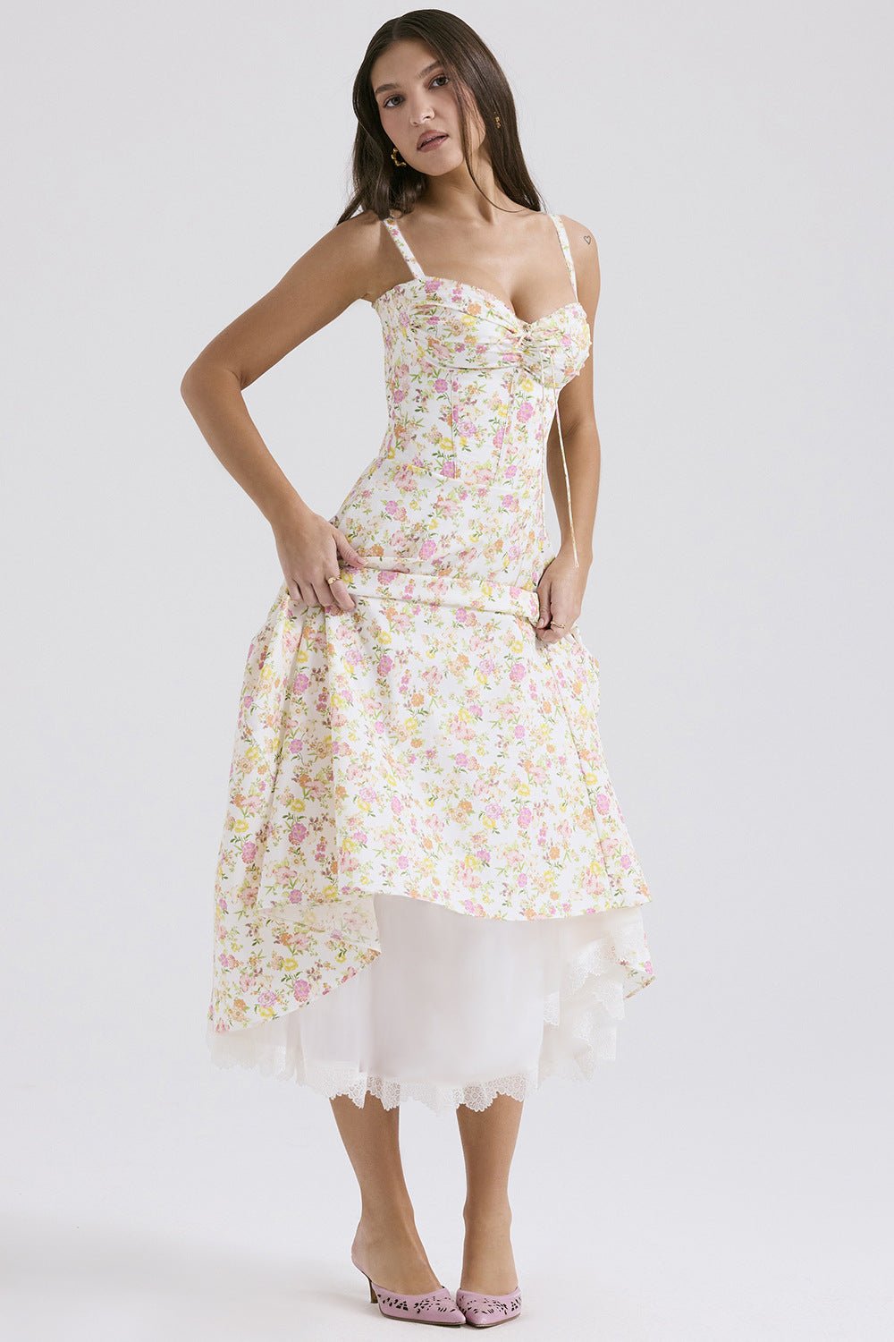 Rosalia Maxi Sundress - Ivory Meadow - Cinderella