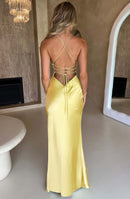 Ruby Radiance Maxi Dress- Lemon - Cinderella