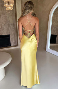 Ruby Radiance Maxi Dress- Lemon - Cinderella