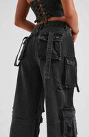 Shadow Veil Cargo Pant-Black - Cinderella