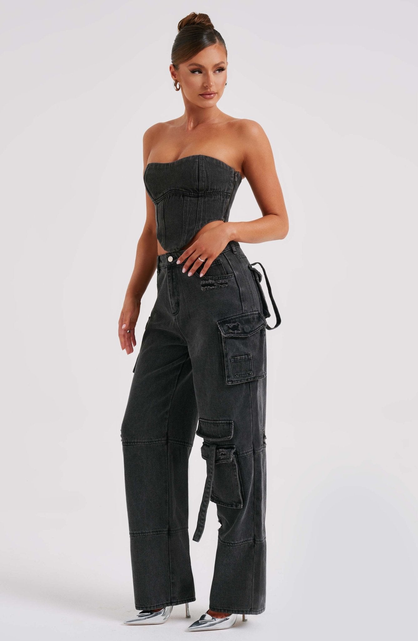 Shadow Veil Cargo Pant-Black - Cinderella