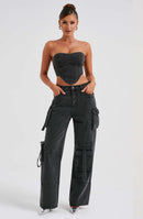 Shadow Veil Cargo Pant-Black - Cinderella