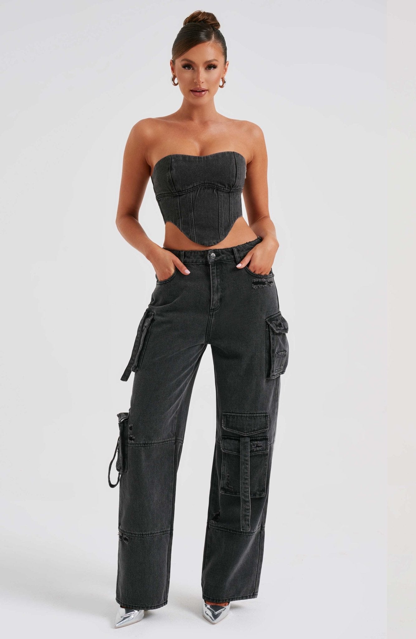 Shadow Veil Cargo Pant-Black - Cinderella