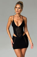 Sunlit Sands Mini Skirt- Black - Cinderella