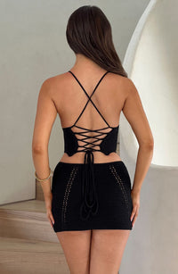 Sunlit Sands Mini Skirt- Black - Cinderella