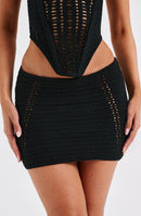 Sunlit Sands Mini Skirt- Black - Cinderella