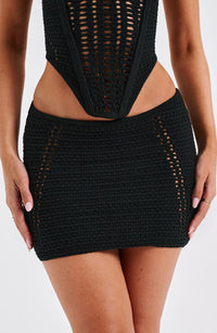 Sunlit Sands Mini Skirt- Black - Cinderella