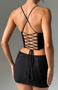 Sunlit Sands Mini Skirt- Black - Cinderella