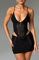 Sunlit Sands Mini Skirt- Black - Cinderella