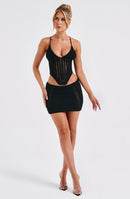 Sunlit Sands Mini Skirt- Black - Cinderella