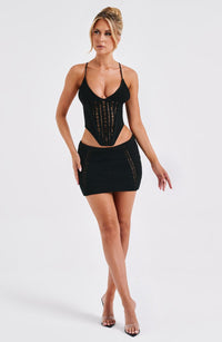 Sunlit Sands Mini Skirt- Black - Cinderella