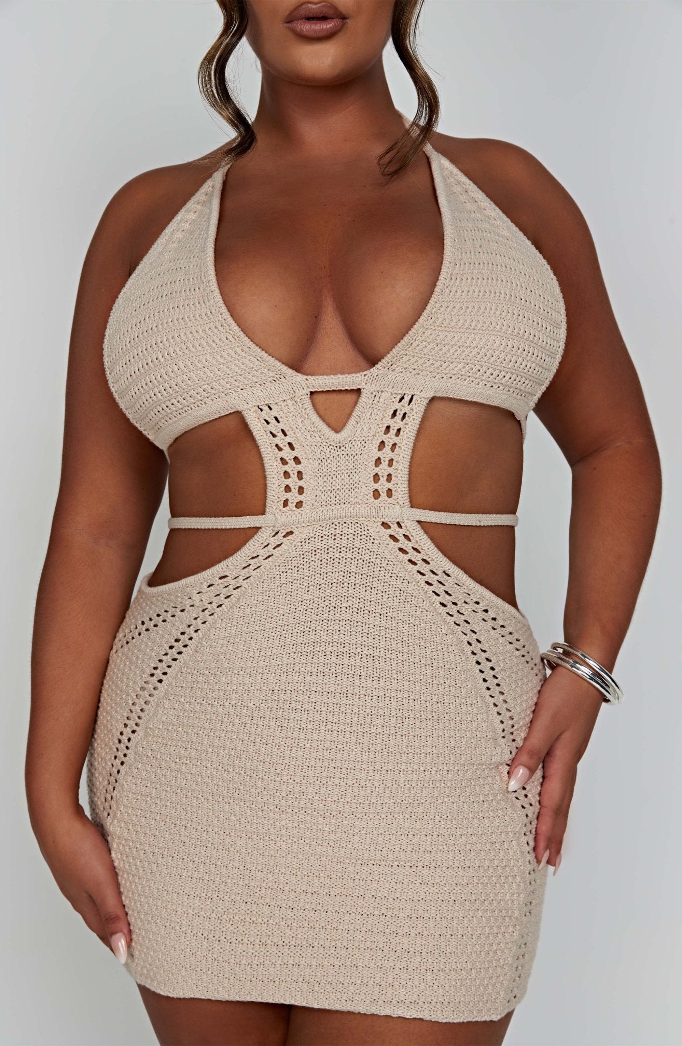 Sylvia Mini Dress - Cream - Cinderella
