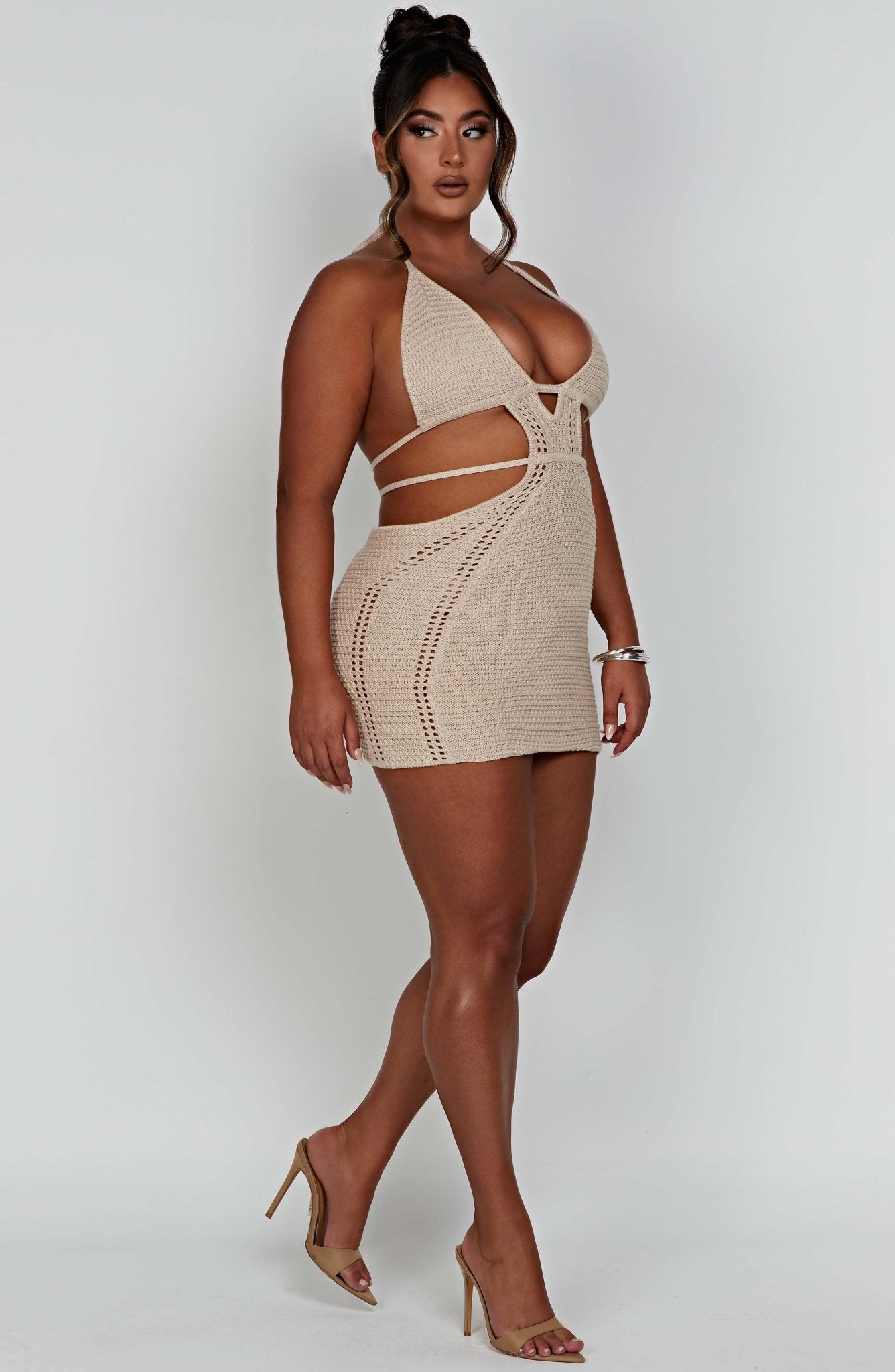 Sylvia Mini Dress - Cream - Cinderella