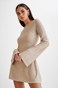Taupe Twilight Sequin Mini Dress - Cinderella