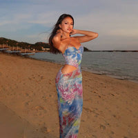 Tropic Haze Strapless Cut - Out Dress - Cinderella