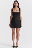 Wrap Charm Dress - Black - Cinderella