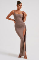 Zahara Maxi Dress - Chocolate - Cinderella